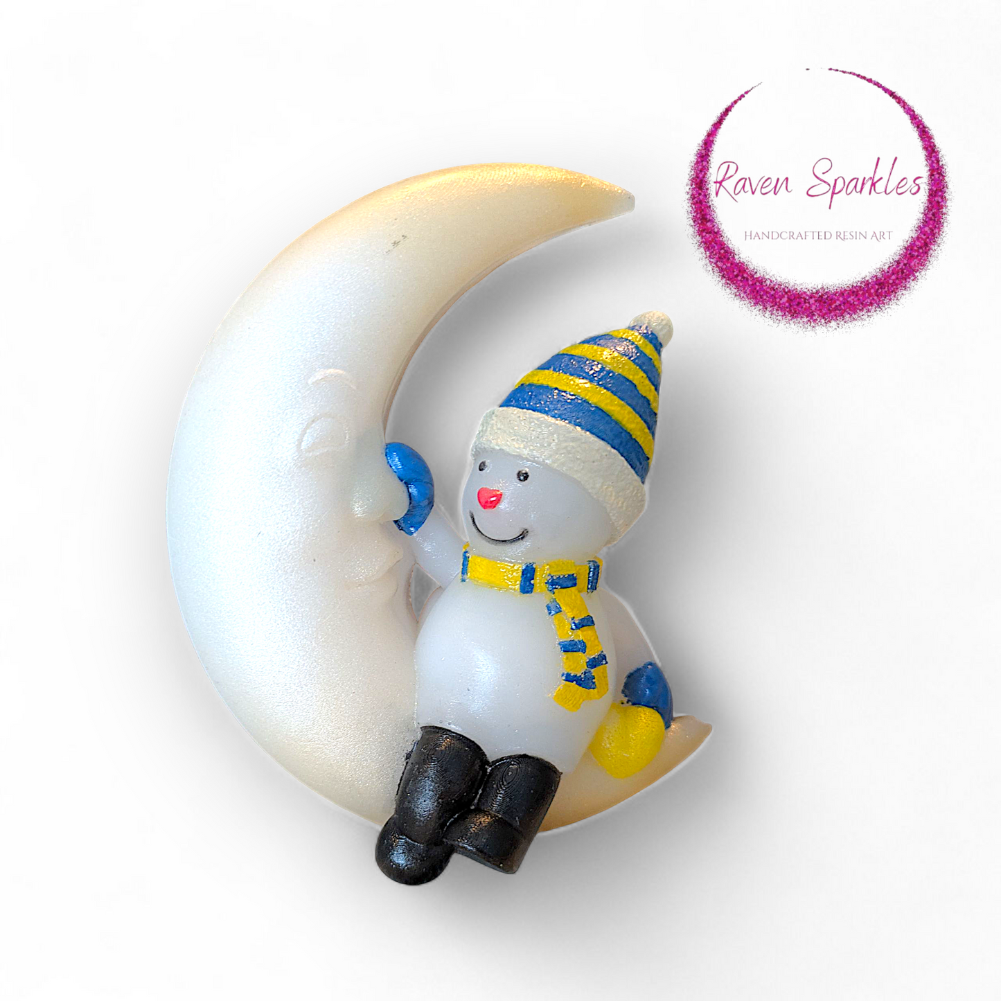 Snowman on Moon wall hanging