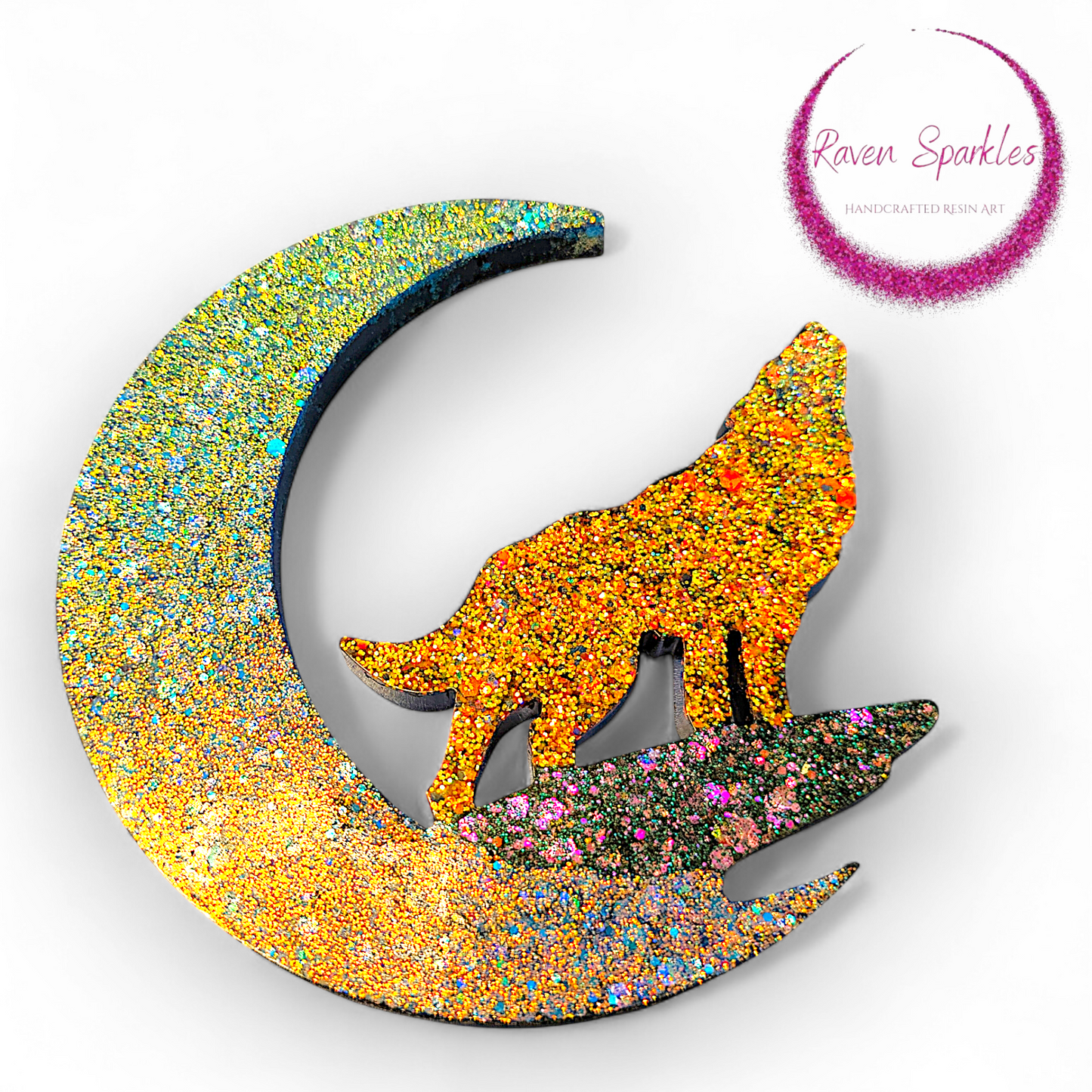 Wolf over the Moon wall hanging