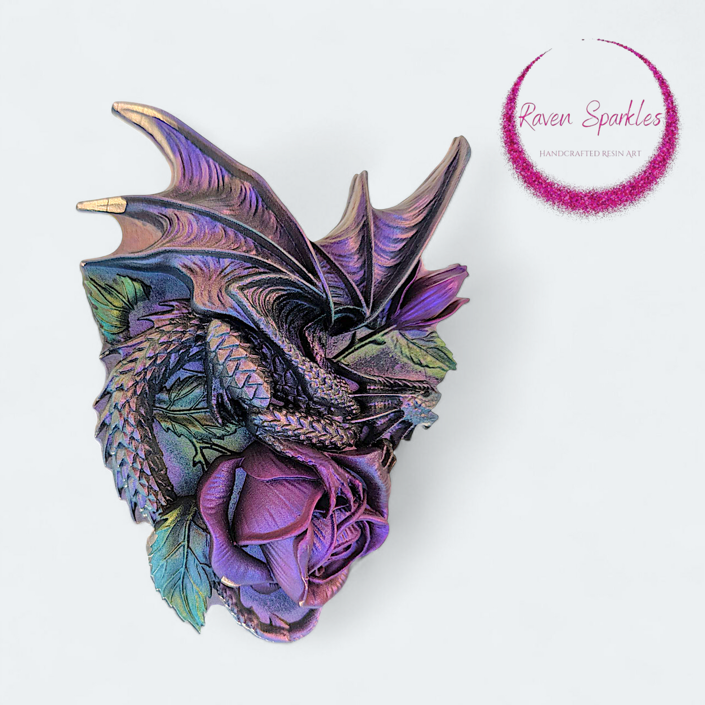 Dragon on Rose decor - Purple Shift