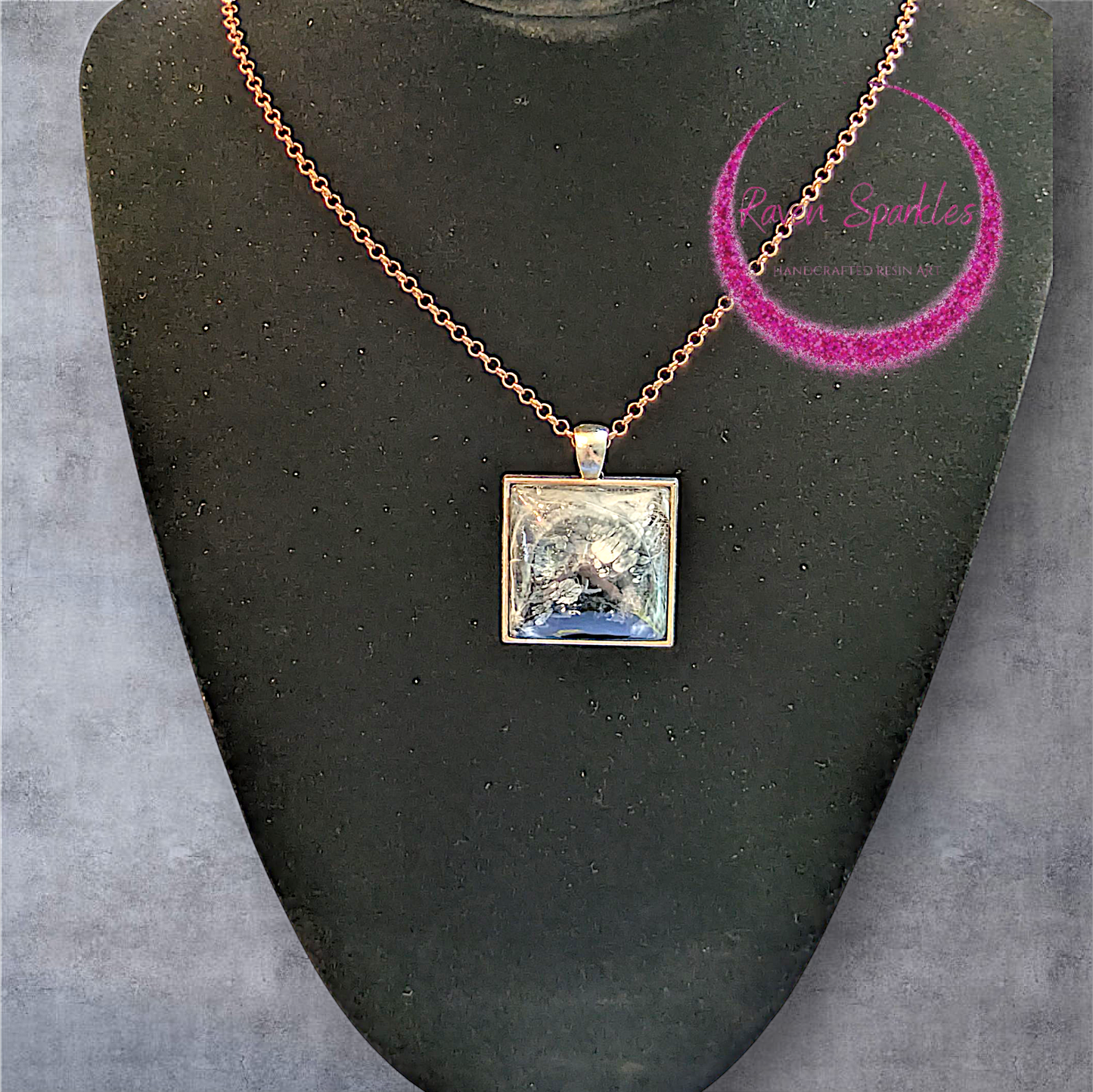 Marble square pendant