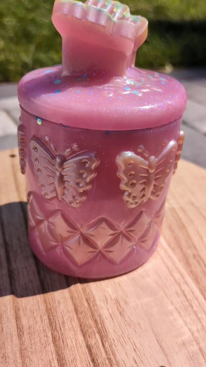 Pink butterfly jar