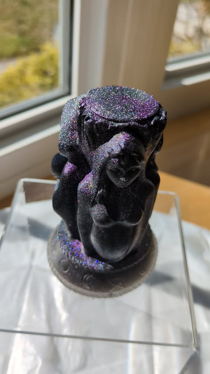 Triple Goddess figurine - Purple Sparkle