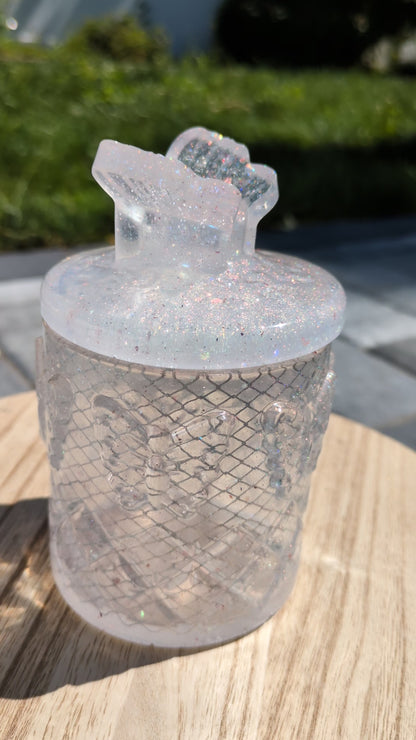Clear holo butterfly jar