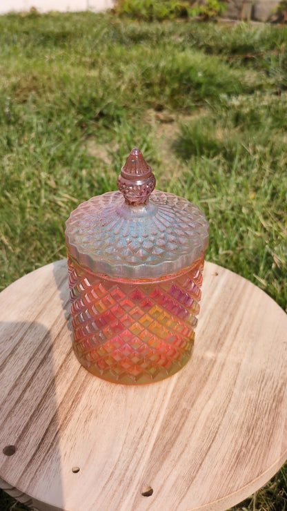 Peach rainbow fancy jar