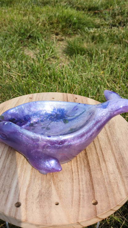 Purple dolphin soap holder