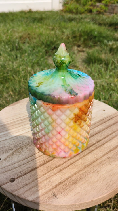 Rainbow tie-dye Fancy jar
