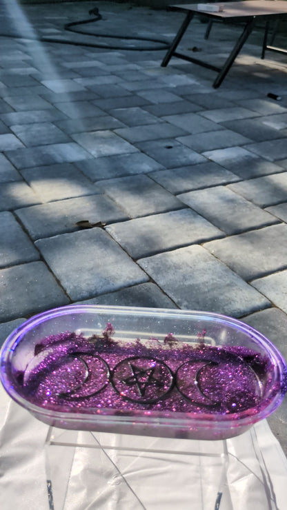 Purple triple moon dish