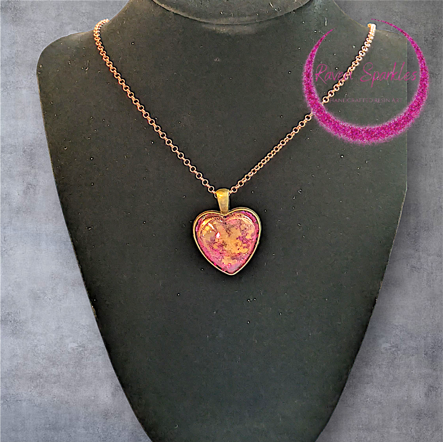 Sunset heart pendant