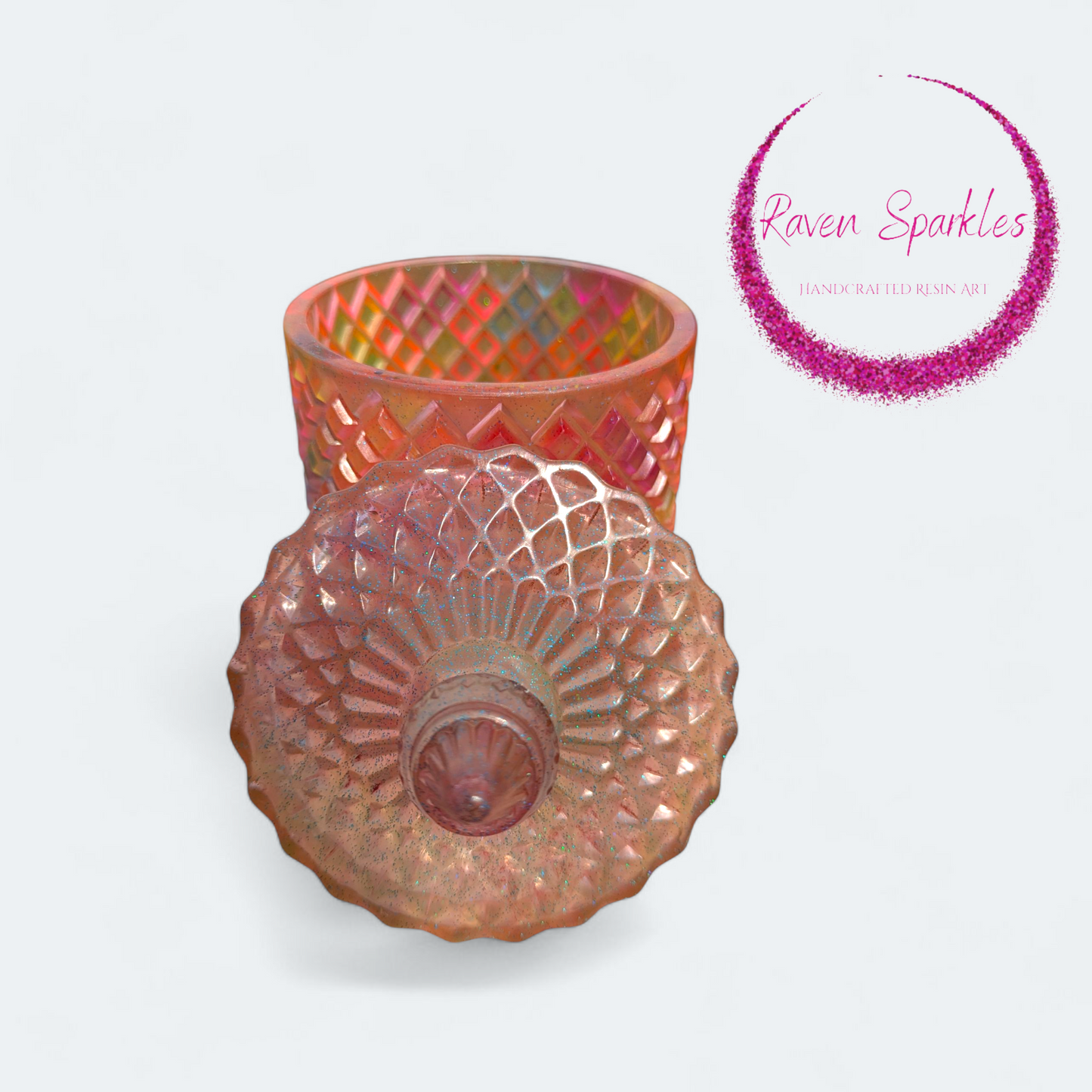 Peach rainbow fancy jar