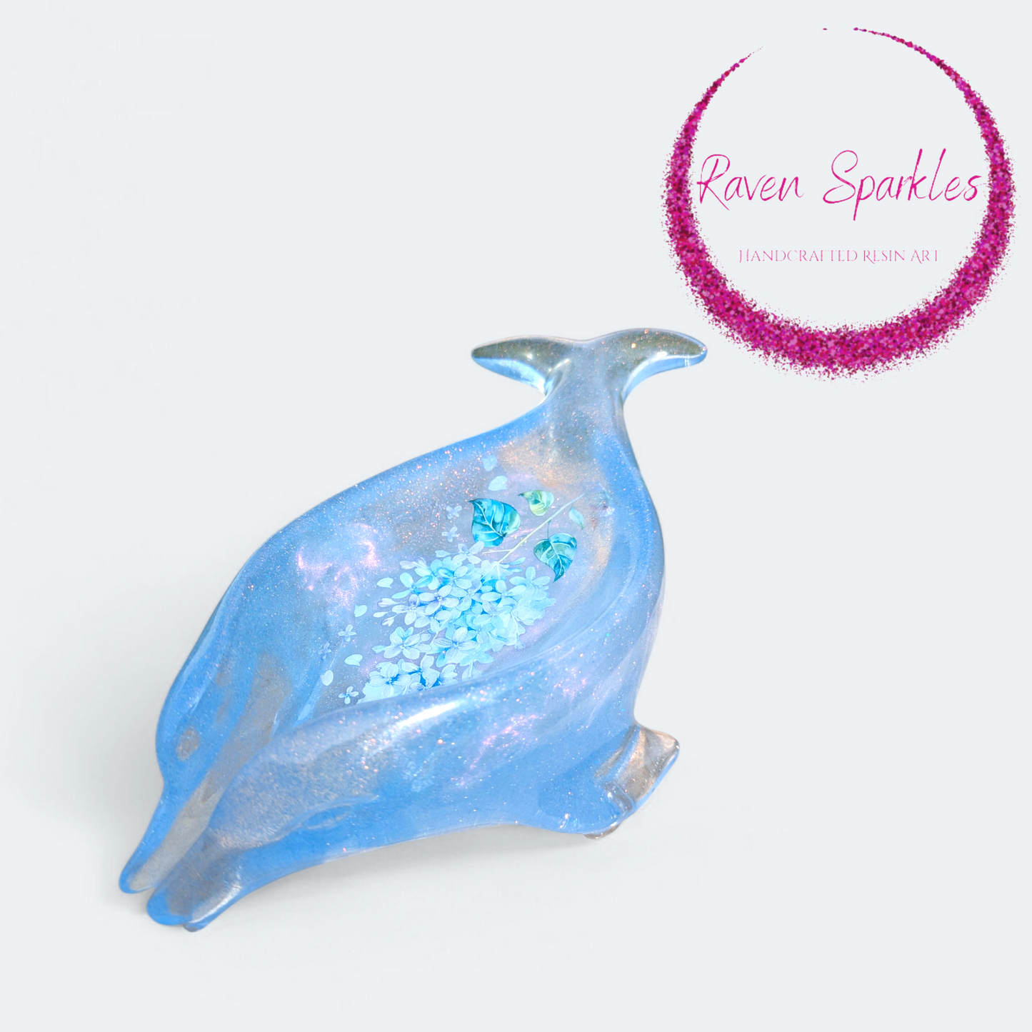 Blue flower dolphin soap holder