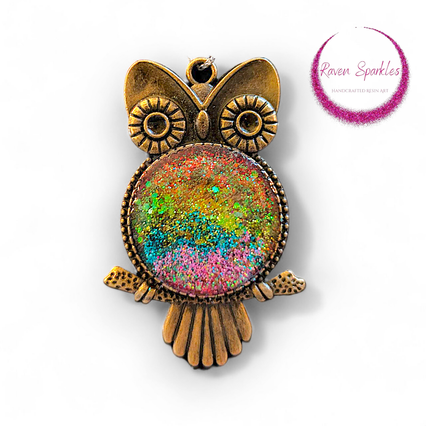 Rainbow Owl pendant