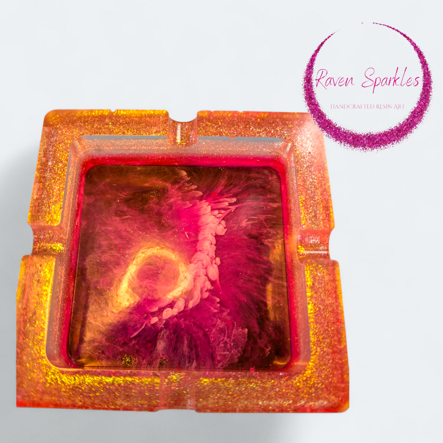 Pink tie-dye ashtray