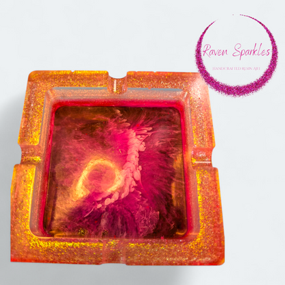 Pink tie-dye ashtray