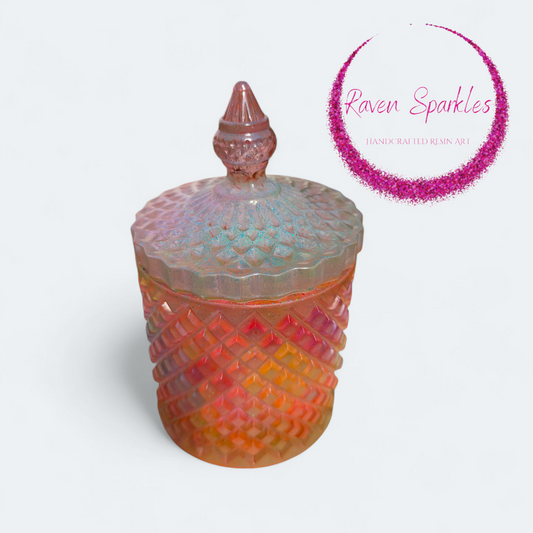 Peach rainbow fancy jar