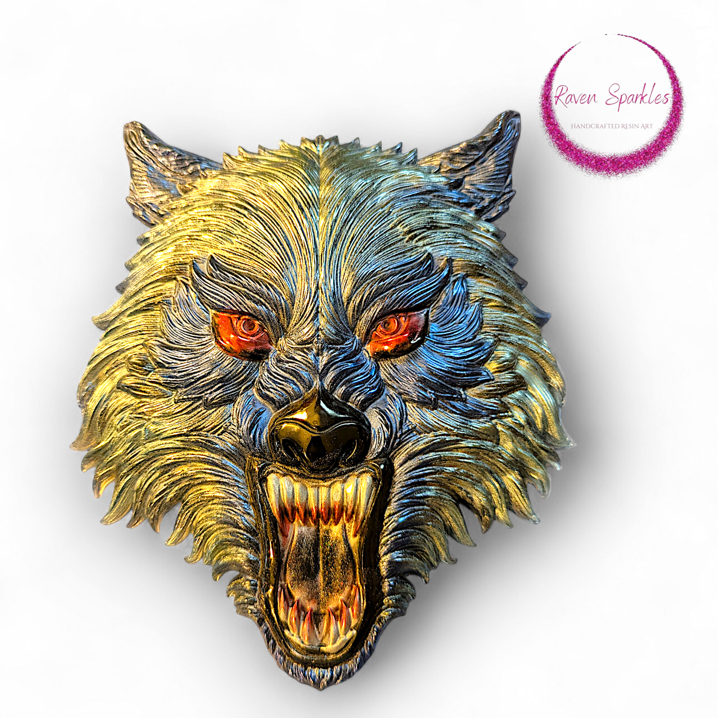 Snarling Wolf wall hanging