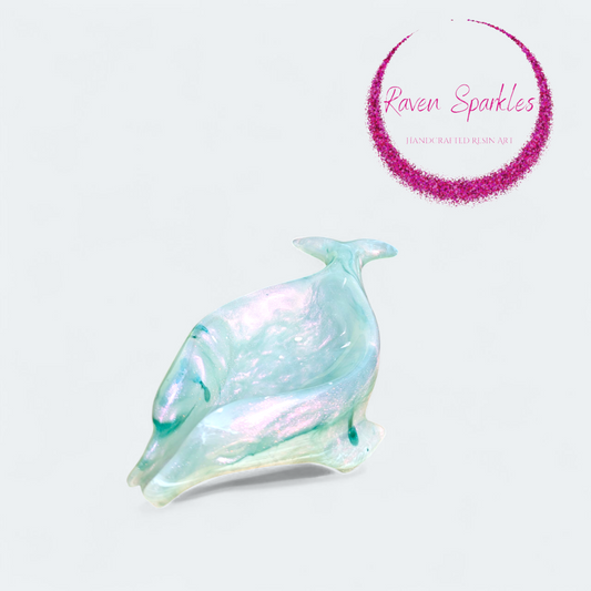 Green marble dolphin soap holder