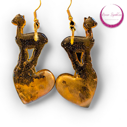 Llama heart earrings