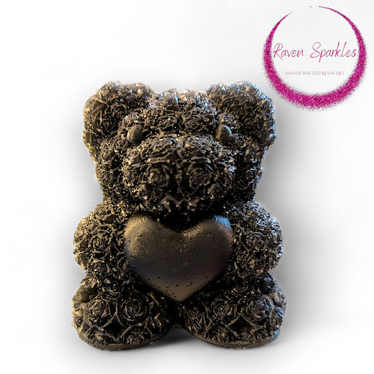 Textured Rose Bear figurine