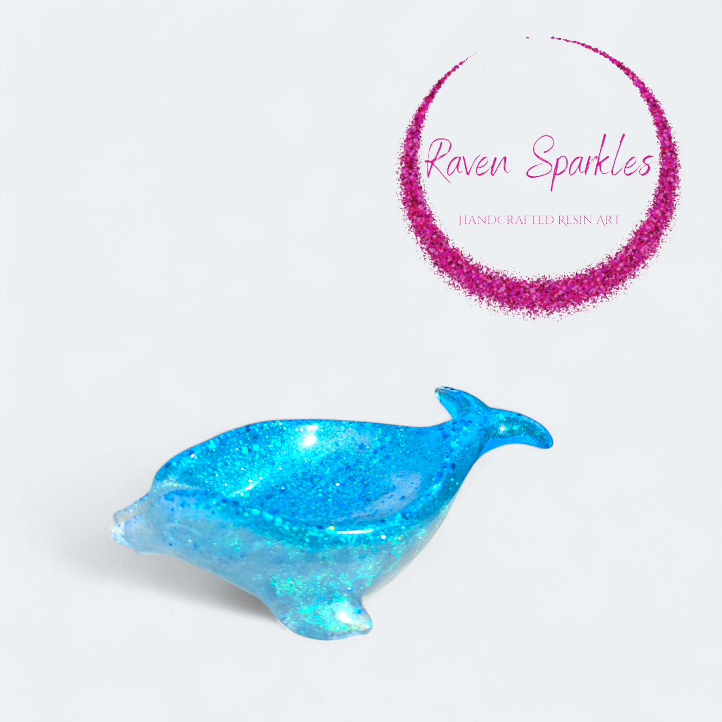 Glitter blue dolphin soap holder