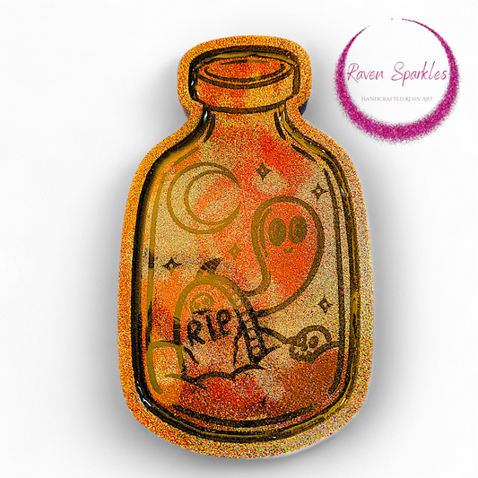 Ghostie in a Bottle dish/coaster