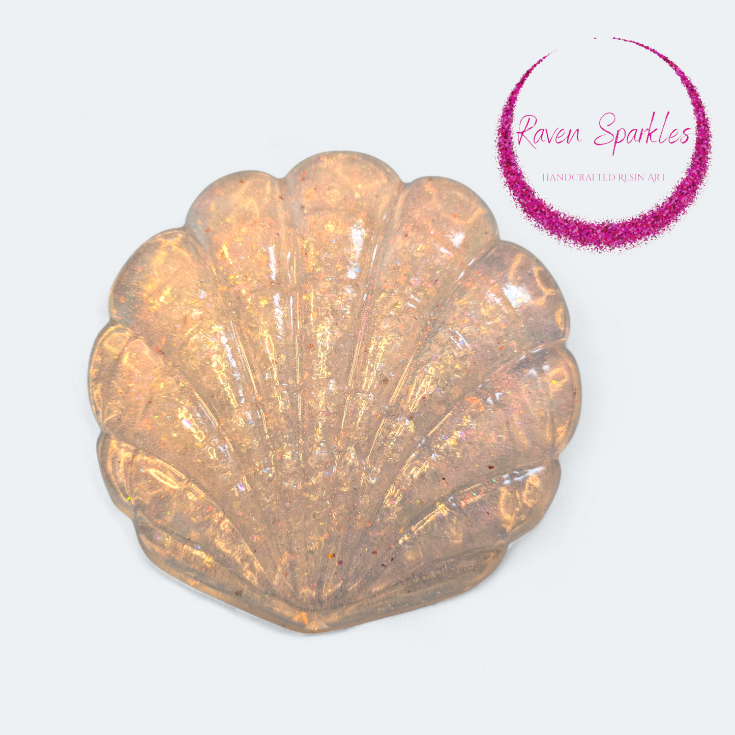 Crushed glass seashell box