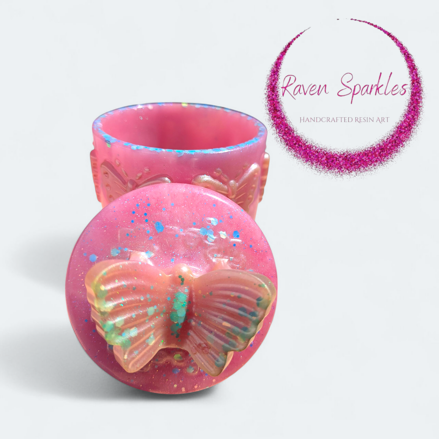 Pink butterfly jar
