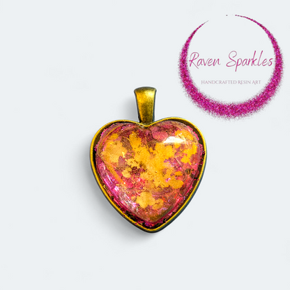 Sunset heart pendant