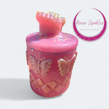 Pink butterfly jar