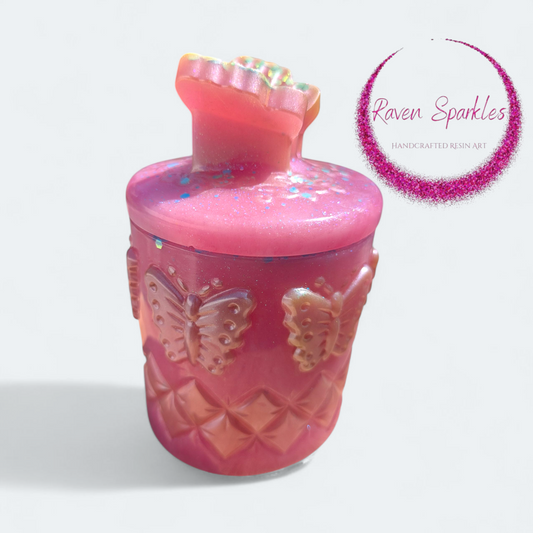 Pink butterfly jar