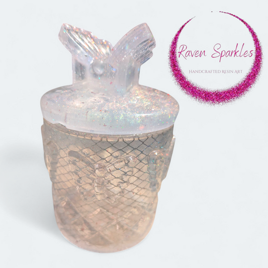 Clear holo butterfly jar