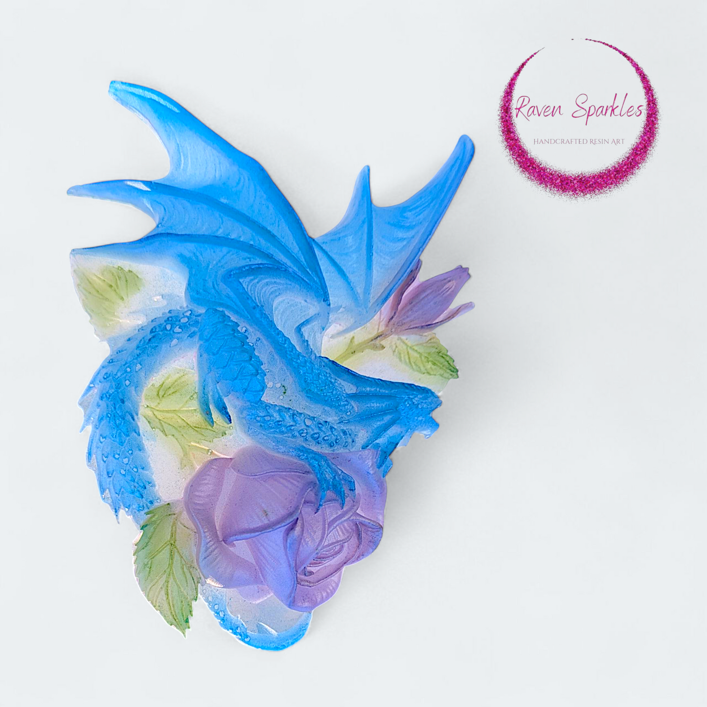 Dragon on Rose decor - Classic Blue