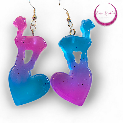 Llama heart earrings