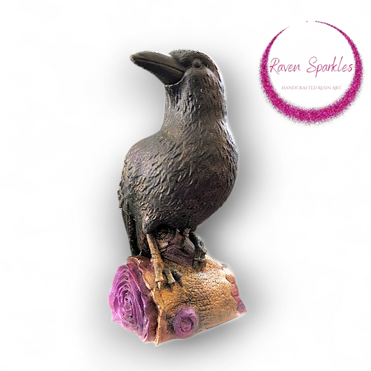 Raven on Rose figurine