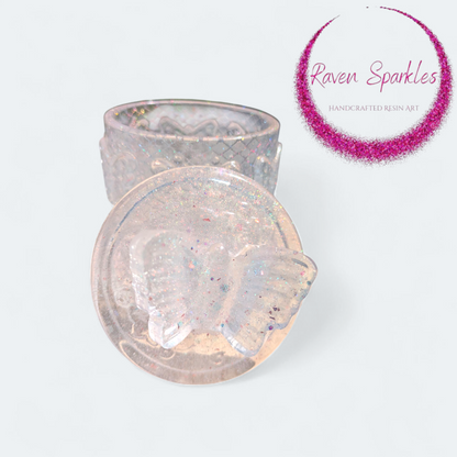 Clear holo butterfly jar