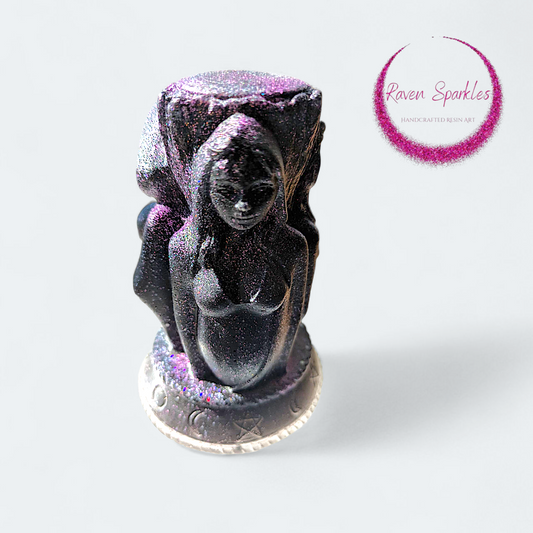 Triple Goddess figurine - Purple Sparkle