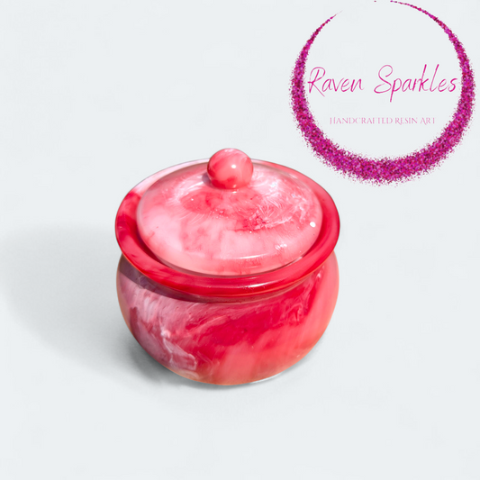 Red marble Honey pot