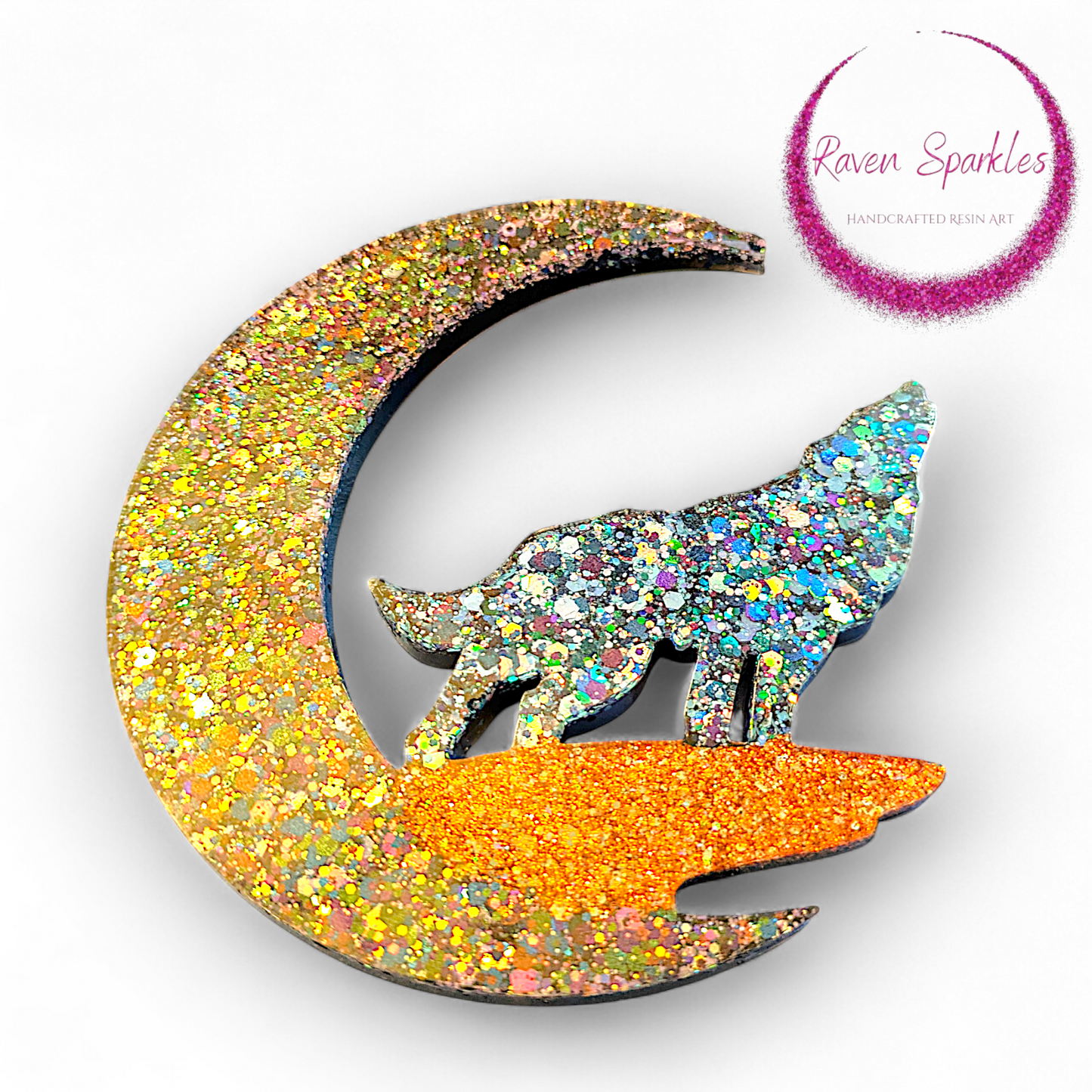 Wolf over the Moon wall hanging