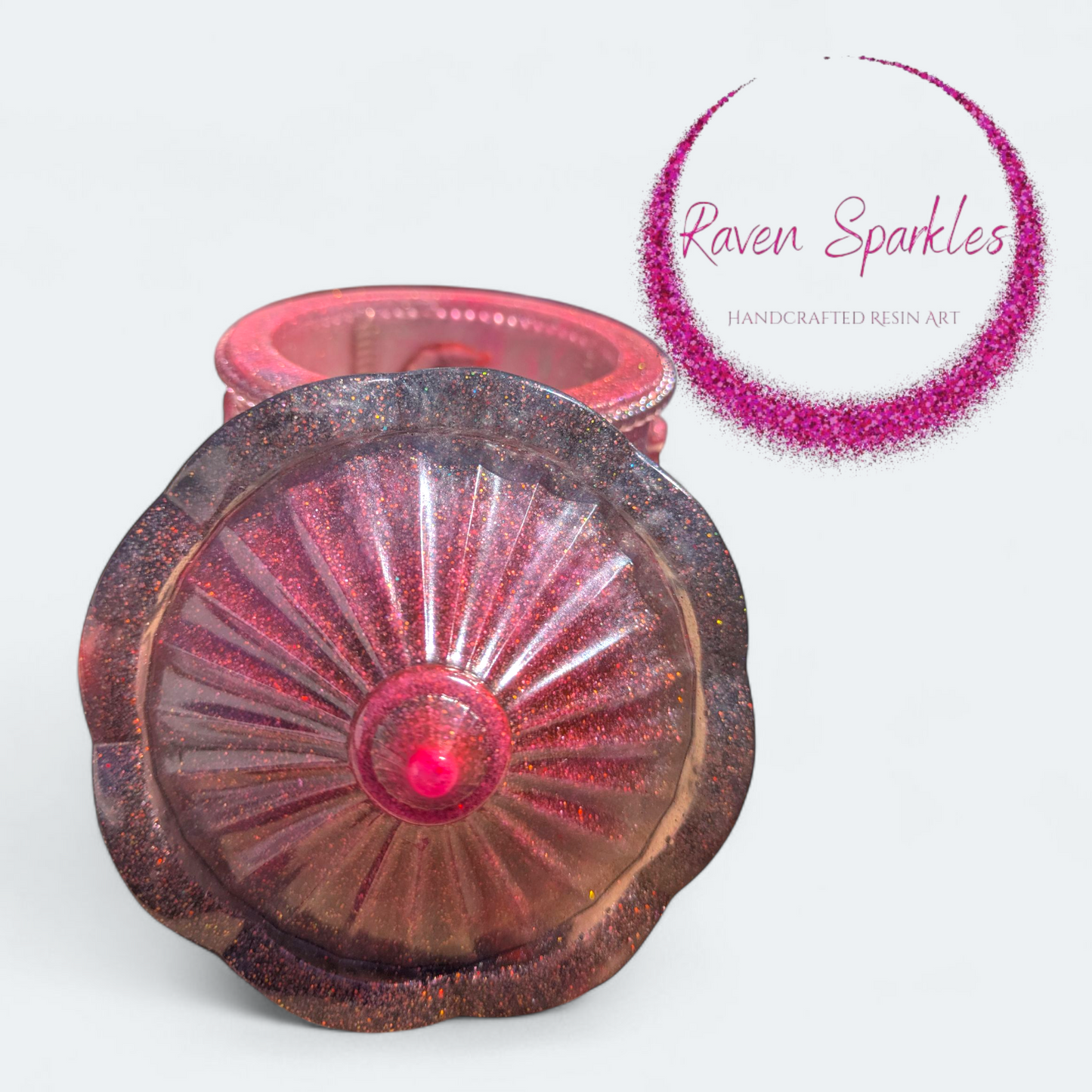 Pink and black carousel jar