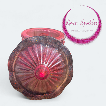 Pink and black carousel jar